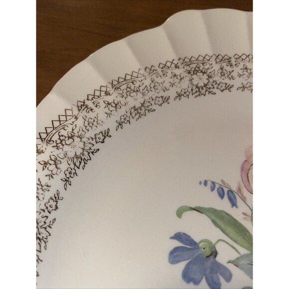 Vintage Fairbanks Ward China SHARON Serving Plate 22k Gold Trim 12" x 9 1/2" - Picture 2 of 16